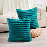 Наволочки шарпей на замку розмір 50х50 / Комплект із 2-х бірюзових наволочок шарпей на замку розмір 50х50 см., фото 2