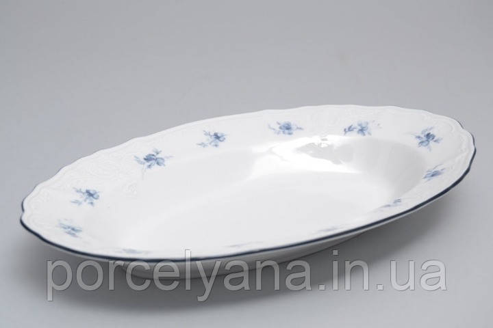 Блюдо овальне 36 см Thun Bernadotte синя квіточка 6452071, фото 1