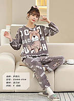 Жіноча тепла махрова піжама