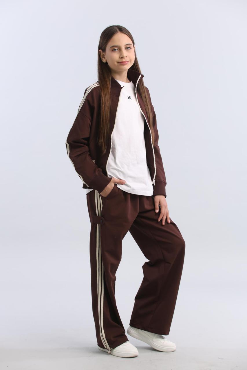 СПОРТ КОСТЮМ IRmAS шоколадний з молочними лампасами, фото 1