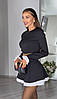 Базовий жіночий чорно-білий костюм-двійка з костюмки: коротка спідниця-шорти та укорочений топ, фото 2