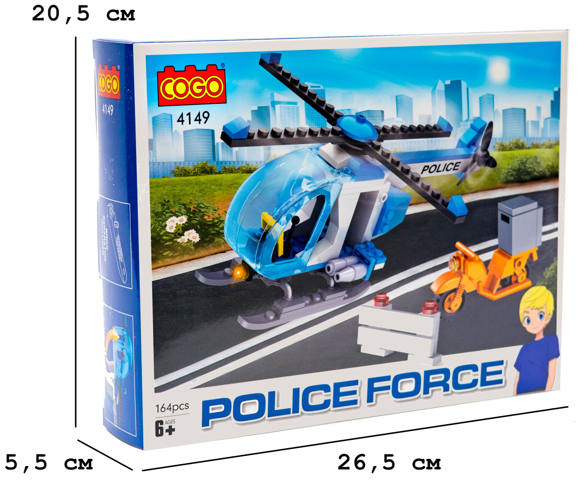 Конструктор "Поліція" (164 елм.) Гелікоптер / COGO 4149, фото 1