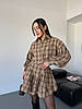 Ультрамодний жіночий костюм-двійка тіар люкс у клітинку: Міні Спідниця на високу посадку та Сорочка на гудзиках, фото 7