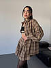 Ультрамодний жіночий костюм-двійка тіар люкс у клітинку: Міні Спідниця на високу посадку та Сорочка на гудзиках, фото 8
