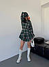 Ультрамодний жіночий костюм-двійка тіар люкс у клітинку: Міні Спідниця на високу посадку та Сорочка на гудзиках, фото 2