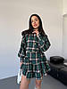 Ультрамодний жіночий костюм-двійка тіар люкс у клітинку: Міні Спідниця на високу посадку та Сорочка на гудзиках, фото 8
