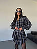 Ультрамодний жіночий костюм-двійка тіар люкс у клітинку: Міні Спідниця на високу посадку та Сорочка на гудзиках, фото 7