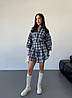 Ультрамодний жіночий костюм-двійка тіар люкс у клітинку: Міні Спідниця на високу посадку та Сорочка на гудзиках, фото 2