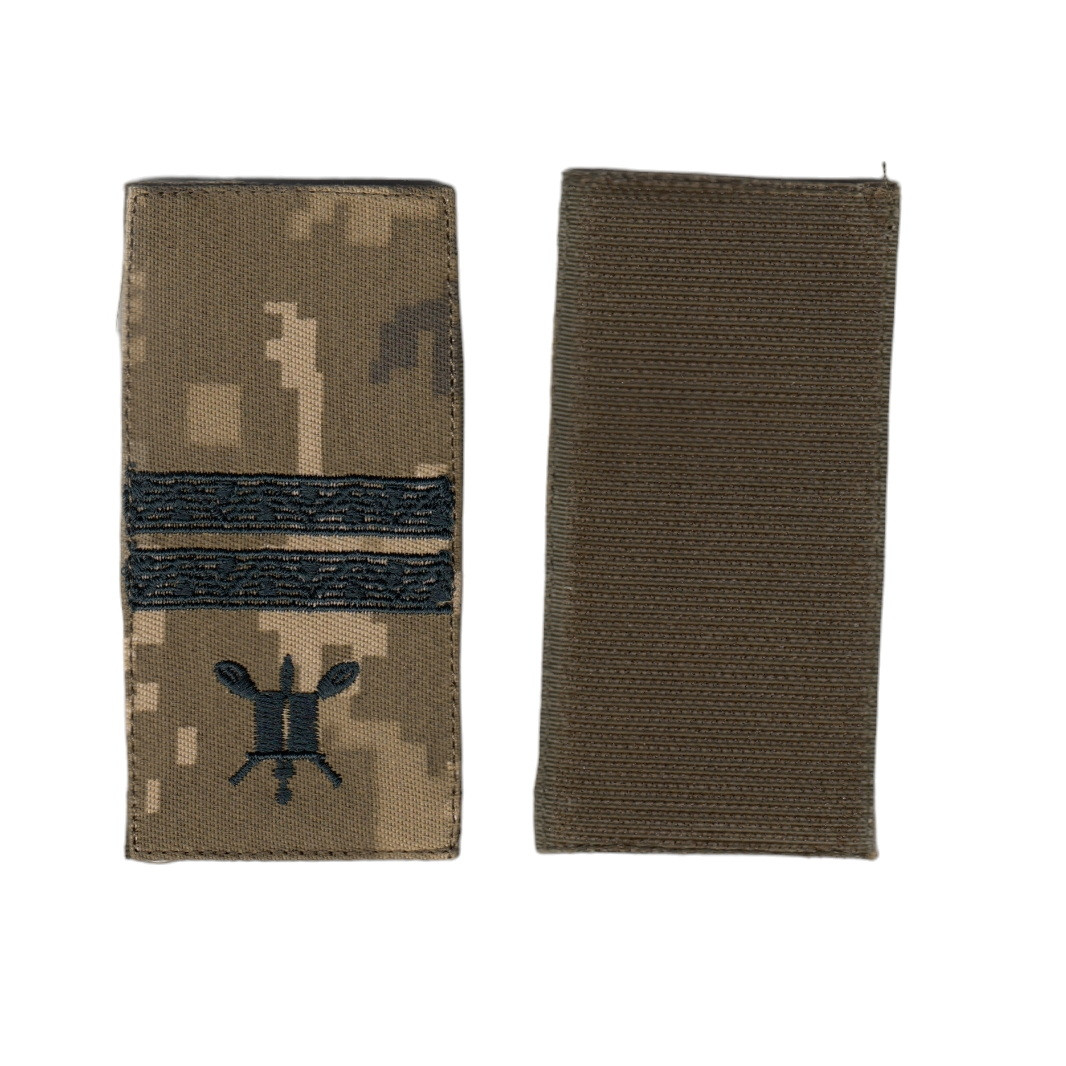 Погон ліцеїст віце сержант військовий / армійський шеврон ЗСУ, чорний колір на пікселі. 10 см * 5 см, фото 1