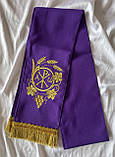 Закладка з вишивкою для Євангелія (габардин, фіолетовий колір), фото 2