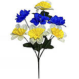 Штучні квіти букет нарциси та волошки 35 см (40 шт. в уп.), фото 2