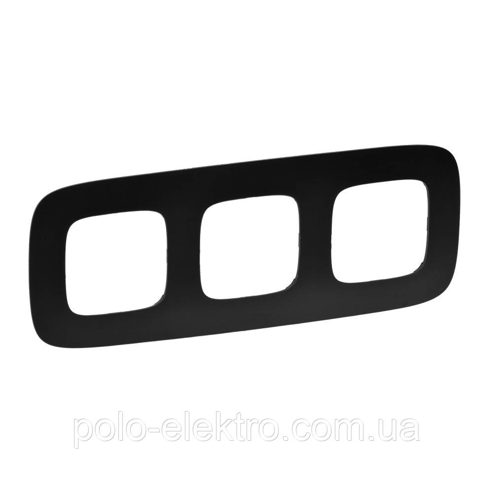 Рамка 3 пости Матовий чорний Valena Life/Allure Legrand