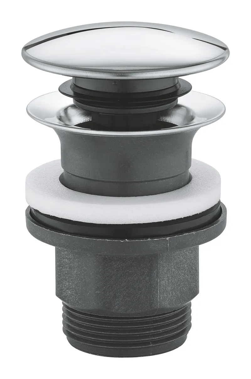 Донний клапан для раковини універсальний (з/без переливу) GROHE 40824000 автоматичний (СLICK-СLACK) (Колір хром) 1 1/4'', фото 1