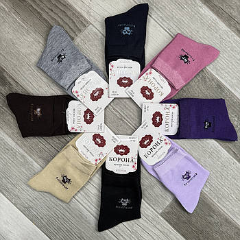 Шкарпетки жіночі демісезонні бавовна Корона, розмір 37-41, асорті, 2317