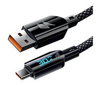 Кабель Gelius Screen GP-UCN008 (30W) USB-A to Type-C (1.2м) Black, фото 3