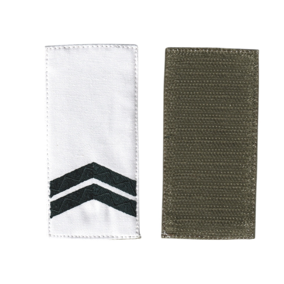 Погон молодшого сержанта військовий / армійський шеврон ЗСУ, чорний колір на білому. 10 см * 5 см, фото 1