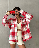 Сорочка жіноча трендова з кашеміру у клітинку (Норма та напівбатал), фото 2