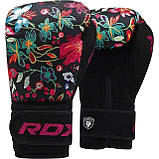 Боксерські рукавиці RDX FL-3 FLORAL BLACK-10 унцій (капа в комплекті), фото 3