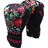 Боксерські рукавиці RDX FL-3 FLORAL BLACK-10 унцій (капа в комплекті), фото 4