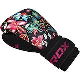 Боксерські рукавиці RDX FL-3 FLORAL BLACK-10 унцій (капа в комплекті), фото 6