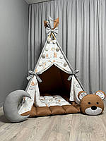 Вігвам Ведмежата на кулях 4 БОНБОН Повний комплект, вігвам для дітей, вігвам для хлопчика, вігвам для дівчинки, дитяча палатка