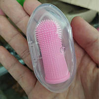 Щітка для догляду за зубами тварин із силікону на палець для чищення зубів собак і кішок рожева 29310 рожевий, фото 9