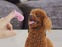 Щітка для догляду за зубами тварин із силікону на палець для чищення зубів собак і кішок рожева 29310 рожевий, фото 10