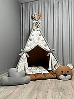 Вігвам Ведмежата на кулях 1 БОНБОН Повний комплект, вігвам для дітей, вігвам для хлопчика, вігвам для дівчинки, дитяча палатка