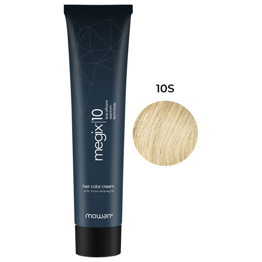 Фарба для волосся з низьким вмістом аміаку Megix10 Mowan 10S екстра світлий пісочний блонд 100 мл