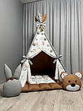 Вігвам для дітей Ведмежата на кулях БОНБОН з Кошиком Повний комплект, вігвам для хлопчика, дитяча палатка, вігвам для дівчинки, фото 2
