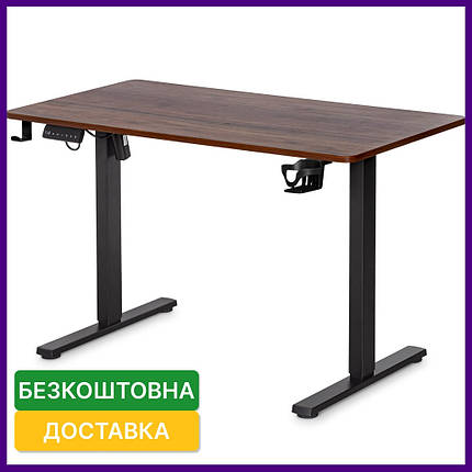 Комп'ютерний стіл з електрорегулюванням висоти Mealux PowerDesk Lite Walnut, фото 1