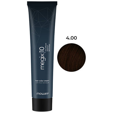Фарба для волосся з низьким вмістом аміаку Megix10 Mowan 4.00 інтенсивний середній коричневий 100 мл, фото 1