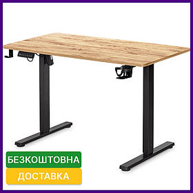 Комп'ютерний стіл регульований для роботи стоячи Mealux PowerDesk Lite Mahogany