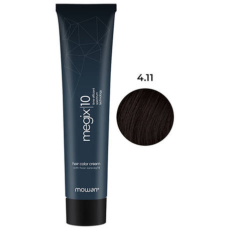 Професійна фарба для волосся з низьким вмістом аміаку Megix10 Mowan 4.11 вулкан 100 мл, фото 1