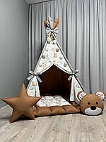 Вігвам Ведмежата на кулях 13 БОНБОН Повний комплект, вігвам для дітей, вігвам для хлопчика, вігвам для дівчинки, дитяча палатка
