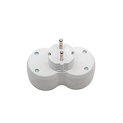 Вилка розгалужувальна електромережева ТМ VIROK на 2 гнізда 16А/250V з заземленням