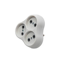 Вилка розгалужувальна електромережева ТМ VIROK на 3 гнізда 16А/250V без заземлення