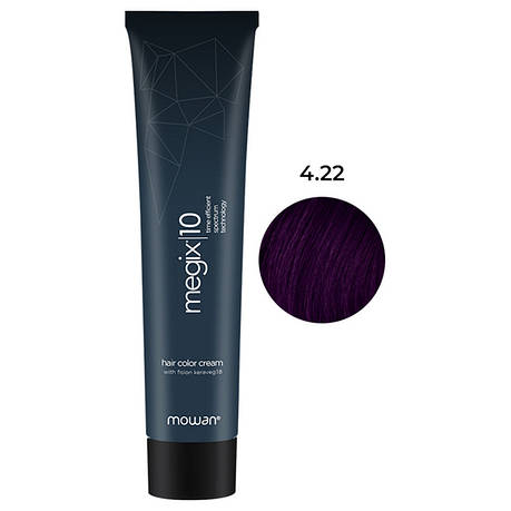 Фарба для волосся з низьким вмістом аміаку Megix10 Mowan 4.22 інтенсивний фіолетовий середньо-коричневий, фото 1