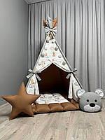 Вігвам Ведмежата на кулях 14 БОНБОН Повний комплект, вігвам для дітей, вігвам для хлопчика, вігвам для дівчинки, дитяча палатка