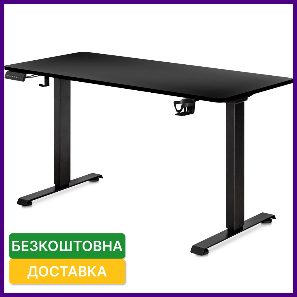 Комп'ютерний стіл регульований по висоті для роботи стоячи Mealux PowerDesk Duo Black