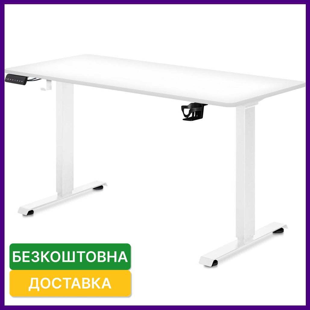 Комп'ютерний стіл з електричним регулюванням висоти Mealux PowerDesk Duo White