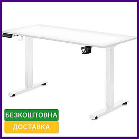 Комп'ютерний стіл з електричним регулюванням висоти Mealux PowerDesk Duo White