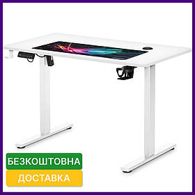 Комп'ютерний стіл регульований по висоті для роботи стоячи Mealux PowerDesk Energy White