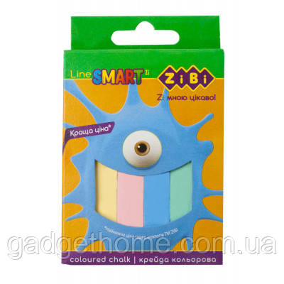ТОП! Крейда ZiBi кольорова квадратна, 12 шт, SMART Line (ZB.6705-99) - (gHome), фото 1