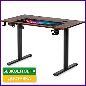 Комп'ютерний стіл з електричним регулюванням висоти Mealux PowerDesk Energy Walnut