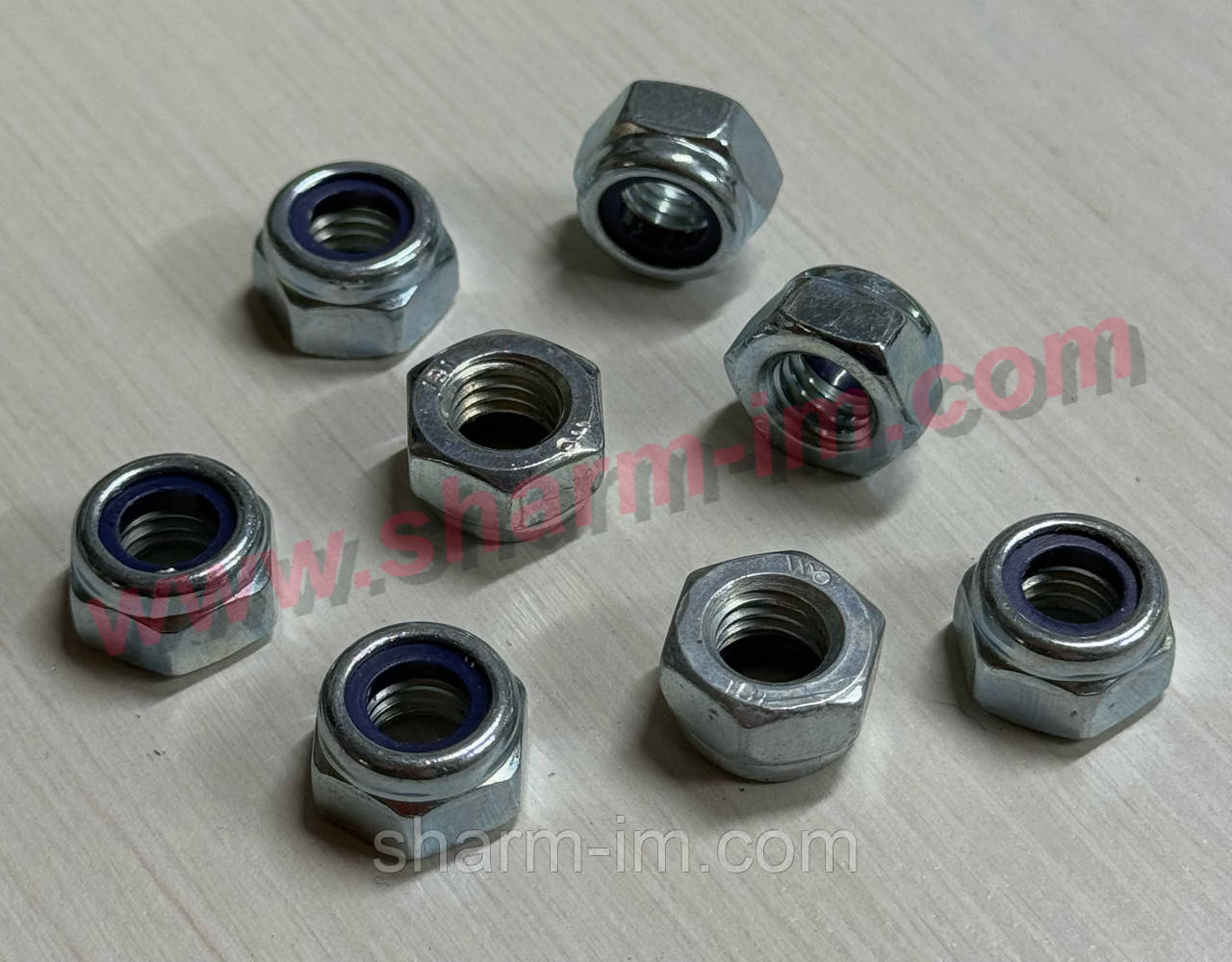 Гайка Шестигранна М8 самостопориста з пластиковим кільцем