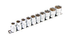 Набір насадок торцевих 6-гранних MASTERTOOL CRV 1/2" 10 шт (10/11/12/13/14/15/17/19/22/24 мм) 78-1211