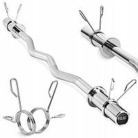 Гриф для штанги олімпійський W-подібний 4FIZJO 120 см 50 мм без підшипників (P-5905973401180)