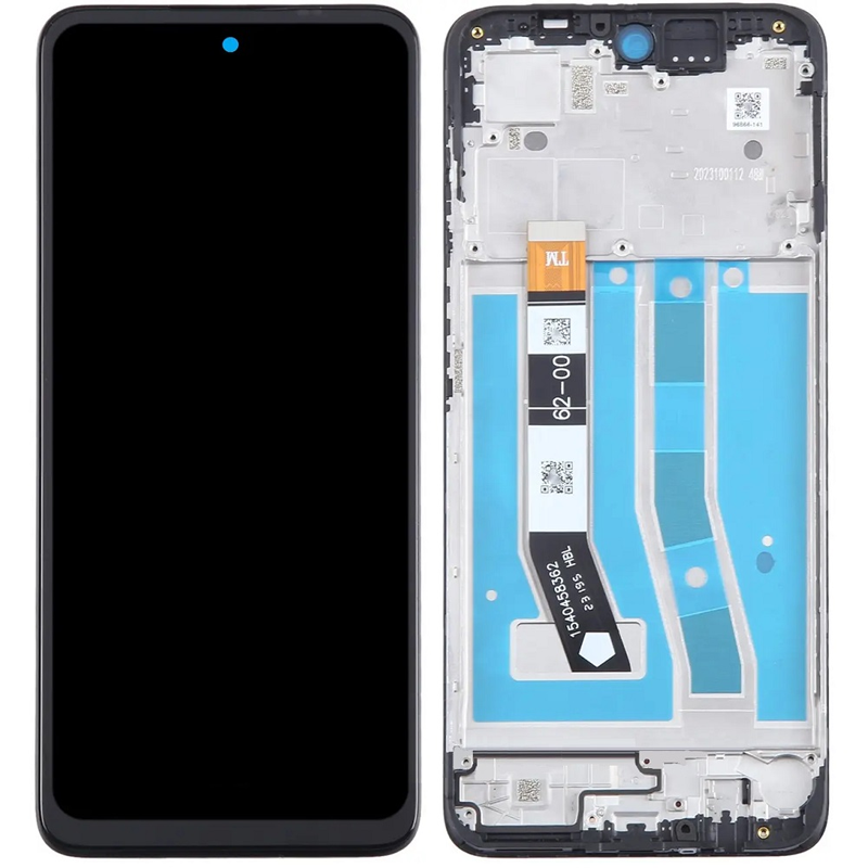 Дисплей Motorola XT2343 Moto G54 в зборі з сенсором та рамкою black service orig, фото 1
