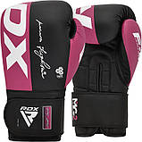Боксерські рукавиці RDX REX F4 PINK/BLACK-10 унцій (капа в комплекті), фото 3